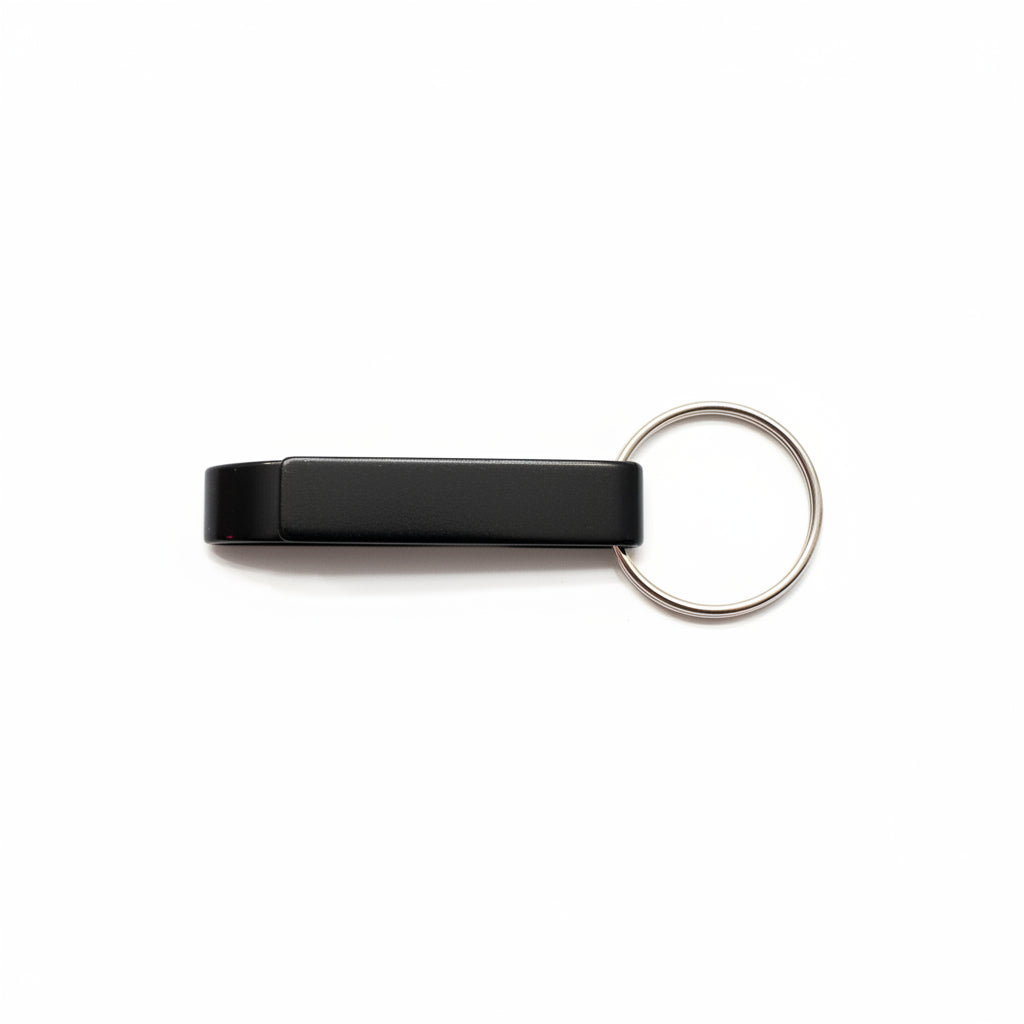 Schlüsselanhänger Flaschenöffner Aluminium – Text & Grafik Gravur | 2-in-1
