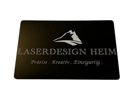 Visitenkarte Aluminium schwarz – Mit Lasergravur personalisiert