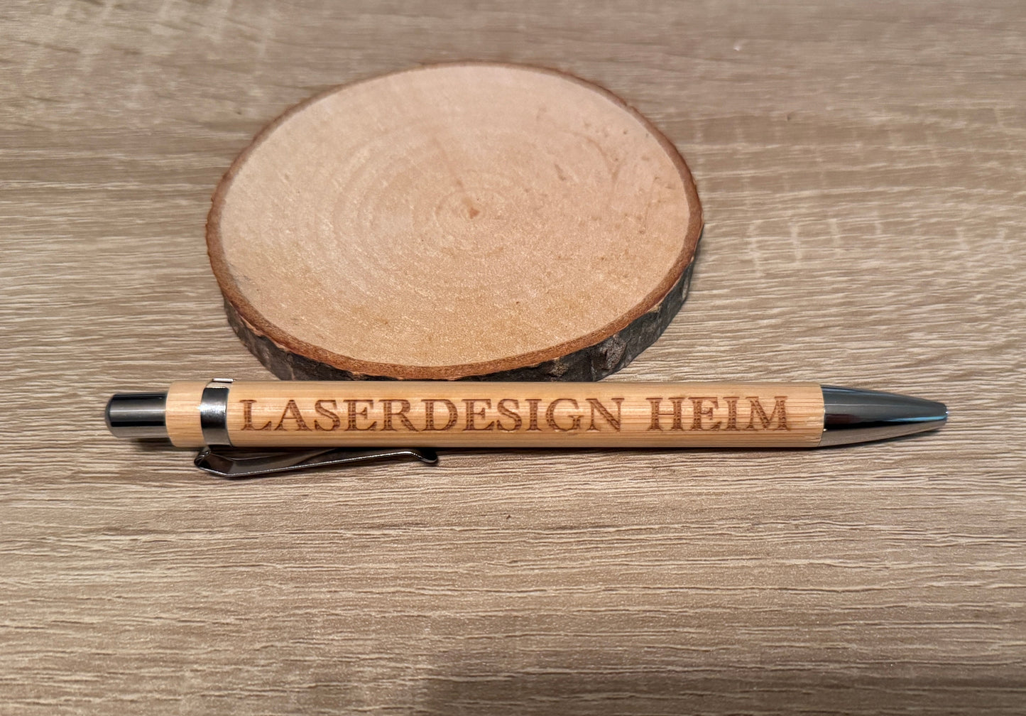 Kugelschreiber Bambus – Text & Grafik Gravur personalisiert
