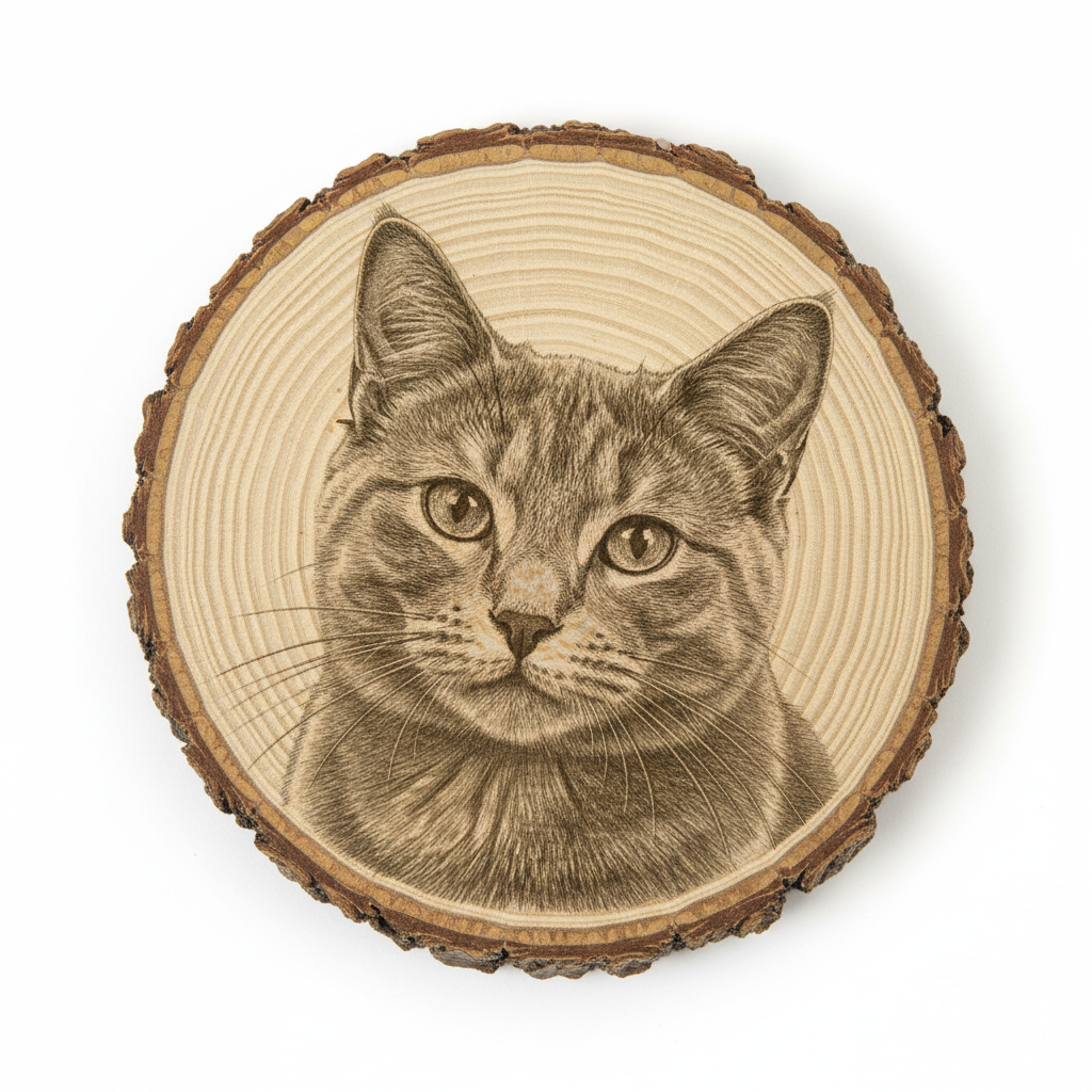 Baumscheibe Fotogravur Katze