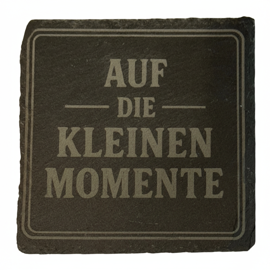 Untersetzer Schiefer 10 cm – Text & Grafik Gravur personalisiert