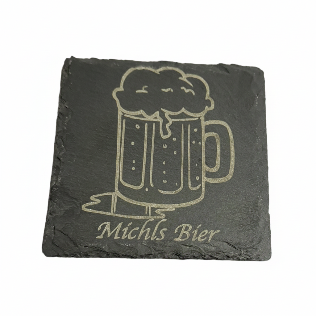 Untersetzer Schiefer 10 cm – Text & Grafik Gravur personalisiert