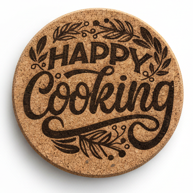 Kork-Untersetzer Happy Cooking