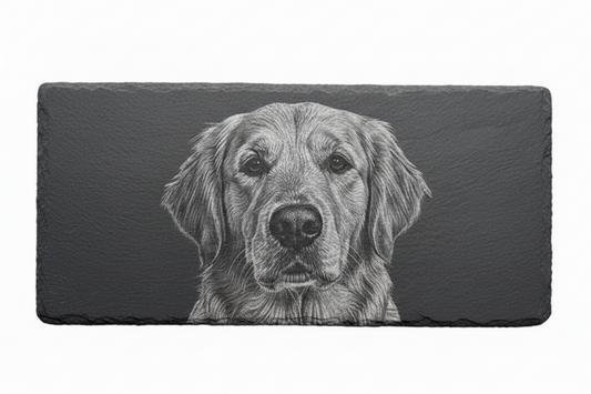 Schiefer Fotogravur Hund vollflächig