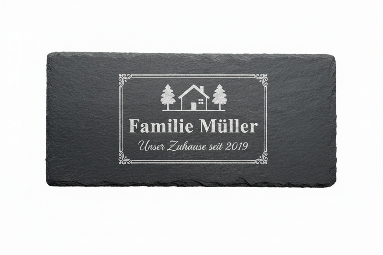 Schiefer Gravur Familie