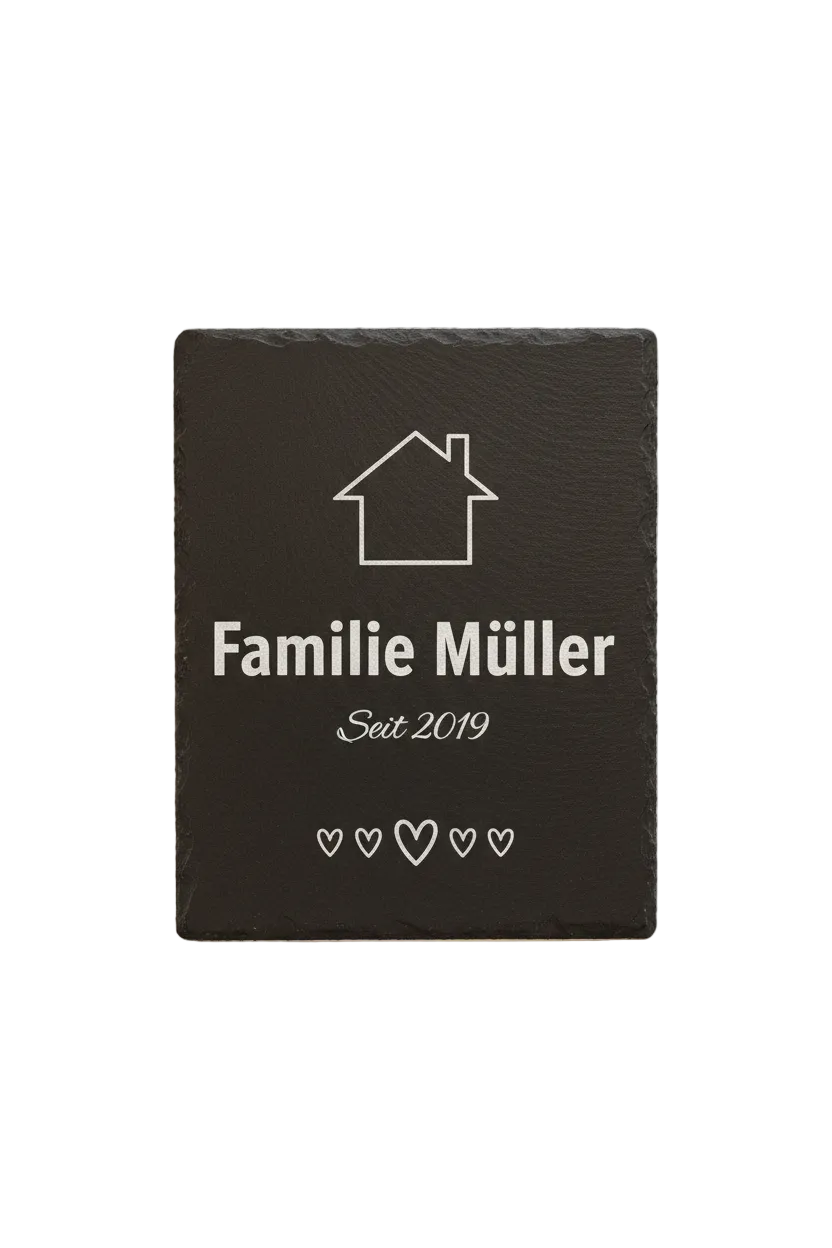 Schiefertafel DIN A4 Familienschild Lasergravur