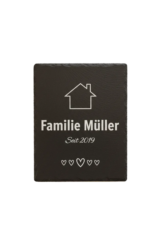 Schiefertafel DIN A4 Familienschild Lasergravur