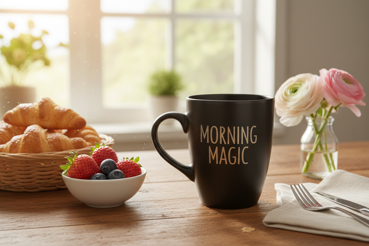 Tasse beim Frühstück
