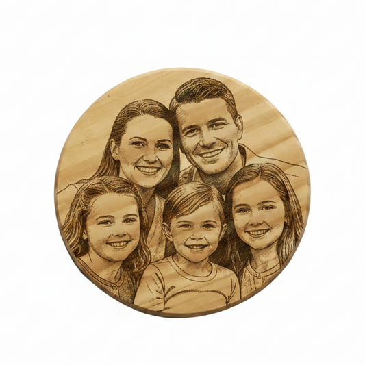 Untersetzer Fotogravur Familie vollflächig